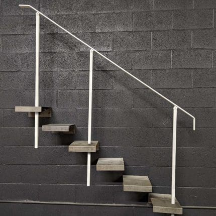 Modern 3 Post Hand rail for stairs with in ground posts